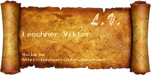 Leschner Viktor névjegykártya